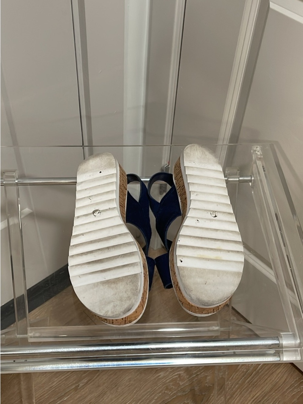 Marc Fisher Navy Crisscross Slingback Platform Sandals - Picture 5 of 5